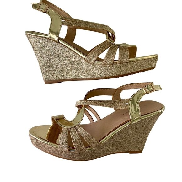 Forever Wedge Platform Sandals Open Toe Ankle Strap Women's Size 8 - Picture 6 of 15